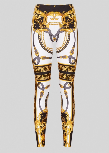 Versace Barocco Rodeo Print Leggings Dam - 023694OAE